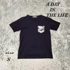 A DAY IN THE LIFE （S）異素材ミックスTシャツ 迷彩柄ポケットのサムネイル