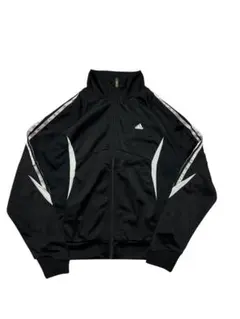00s adidas truck jacket silver black Y2K