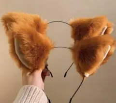オレンジ 猫耳 カチューシャ2個新品未使用