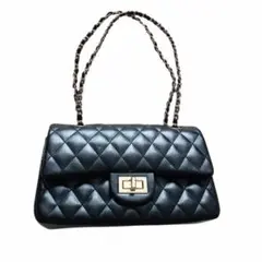 ブラック キルティング ショルダーバッ2way