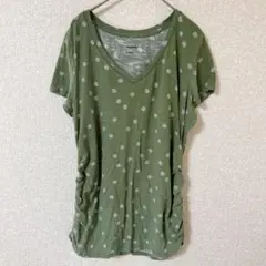ソノマ 花柄 Ｔシャツ Ｖネック 半袖 Ｌ 緑 綿 ポリエステル お出かけのサムネイル