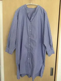 GU ストライプ ロングシャツワンピース