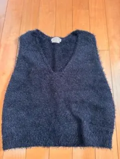 新品 チャオパニックティピー シャギーニットベスト ブラック