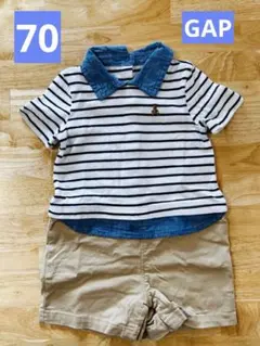 GAP ベビーロンパース　ポロシャツデザイン