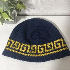 203クラシックハット☆クラッシャーハット☆バケットハット☆手編みニット帽