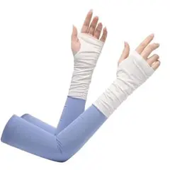 アームカバー レディース 夏用 U-Vカット UPF50 紫の外線対策 接触冷感