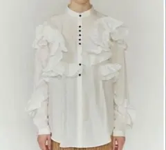 Eaphi 刺繍切り替えバックボタンブラウス ボリュームスリーブ リボン 