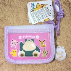 新品　ポケモン　財布　カビゴン　ウォレット　コインケース　二つ折り財布　パープル