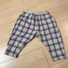 デビロック　プリント サルエル スウェットパンツ　ベージュチェック柄　サイズ90