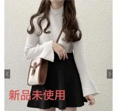 GRLハイネックベルスリーブリブニットトップス[k9064b]