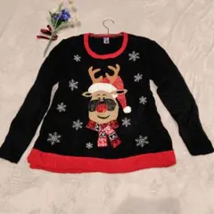 Holiday Time サンタ　トナカイセーター L/G