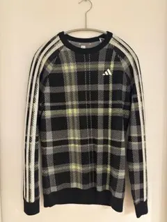 adidas ゴルフチェック柄 ニット セーター 長袖 Sサイズ
