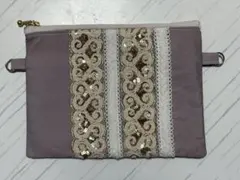 インドリボン綿2wayショルダーポーチにも♪ショルダー付き