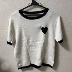 ハート刺繍 サマーニット