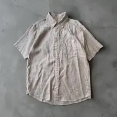Eddie Bauer リネン100% チェック柄 ボタンダウンシャツ Sのサムネイル