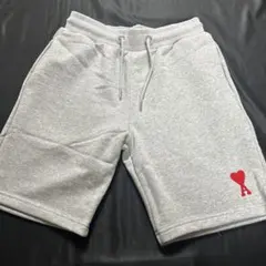 正規品)アミパリス グレーMハートロゴ スウェットショートパンツ