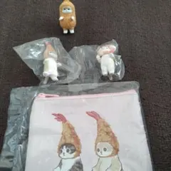 猫キャラクター フィギュアセット ポーチ付き