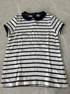 PETIT BATEAU プチバトー　ボーダー 半袖Tシャツ 襟付き　140のサムネイル