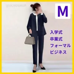 〈M〉ペプラムスーツ ネイビー ゆったり 体系カバー 卒園 卒業式 入園 入学式