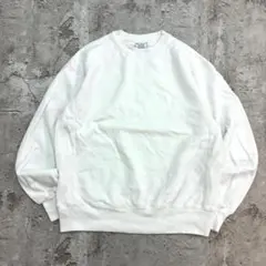 Champion　スウェット　M　ホワイト　無地　古着　トレーナー　ク