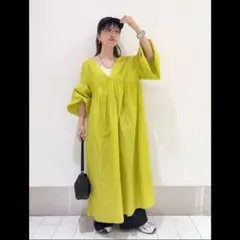 【即購入可】ローリーズファーム　イエローグリーン　 ロングワンピース　FREE