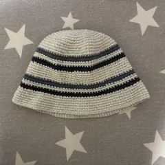 クラッシャーハット ベージュ グレー ネイビー ストライプ