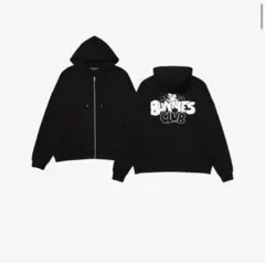 BUNNIES CLUB フード付きジップアップ 黒