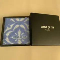 COMME CA ISM 青色模様入りタオルハンカチ
