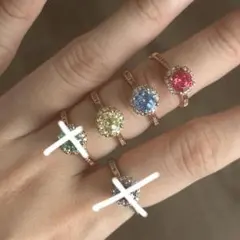 モアサナイト ダイヤモンド リング 指輪 フリーサイズ 約1ct 希少色 単品