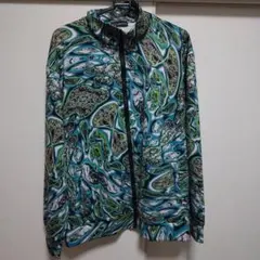 ナイロンジャケット 2XL 青緑パターン