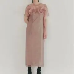 新品タグあり kaene ボリュームフリルワンピース ドレス ピンクのサムネイル
