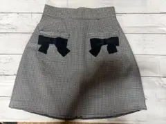 evelyn ギンガムチェックリボンスカート