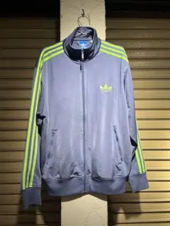 adidas トラックジャケット グレー×ライムグリーンのサムネイル