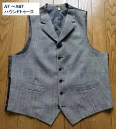 オッドベスト⑦　トラッド　襟付ベスト　秋～春　ハウンドトゥース