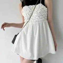 Junoah バックリボンシャーリングキャミチュニック