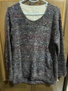 ☆ハートマーケット　薄手長袖ニット　Ｆ　パープル系ミックスカラー