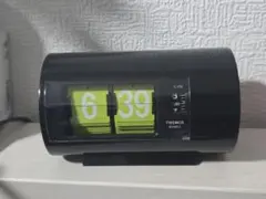 TWEMCO パタパタ時計 AP-28 ブラック 置時計 中古品