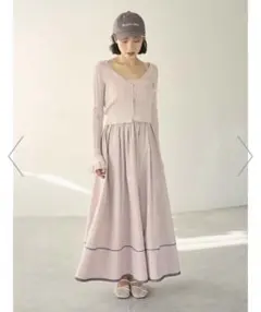 LILY BROWN フリルカラーニットコンビワンピース DOT - メルカリ
