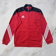 adidas アディダス トラックジャケット ジャージ 刺繍ロゴ 赤×黒