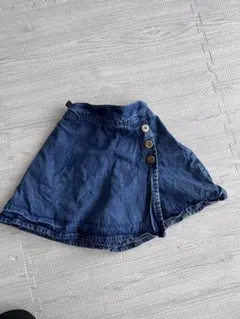 ポンポネット デニム スカート(短パン付) 130