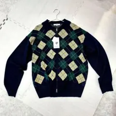 【新品】U.S.POLO ASSN アーガイル柄 ジップアップカーディガン 美品のサムネイル