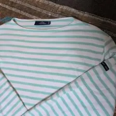 【SAINT JAMES】アクアグリーンボーダーカットソー★フランス製のサムネイル