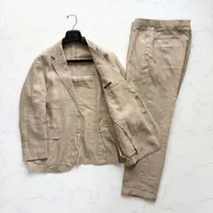 ポロラルフローレン セットアップ スーツ リネン 麻 ベージュ 40 XL