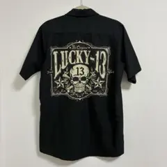【激レア】LUCKY-13 × RED KAP 半袖ワークシャツ スカル M 黒のサムネイル