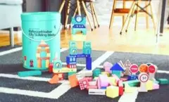 【木製知育玩具】積み木 北欧ブランド フライングタイガー《100個 木製》