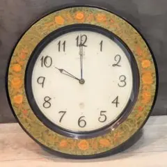 QUEEN ELIZABETH 2 花柄掛時計 日本製 リズム時計