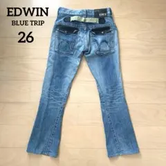 EDWIN BLUE TRIP ブーツカットデニム 本革フラップポケット 26のサムネイル