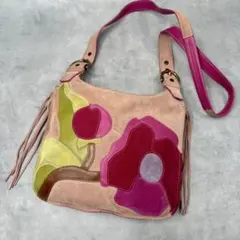 COACH コーチ ショルダーバッグ　スエード ピンク 花 9257