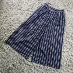 Samansa Mos2 ストライプ ワイドパンツ ガウチョパンツ F