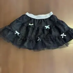 フリル付きブラックショートスカート120